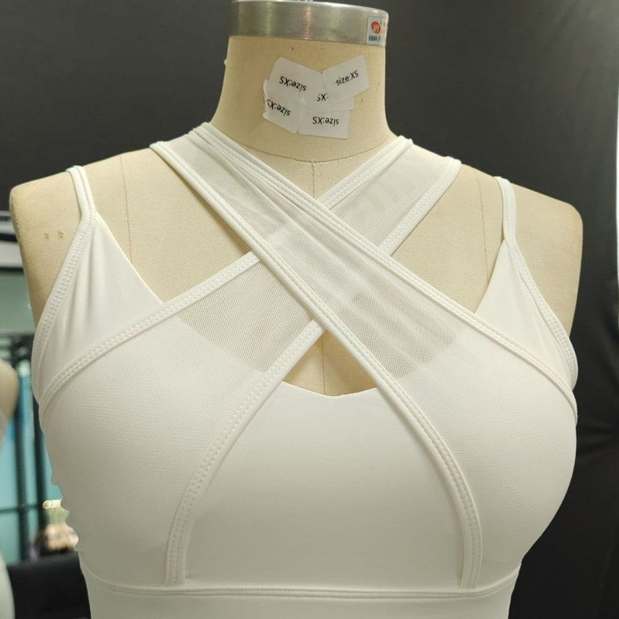 Pilates Yoga New Mesh Sports Bra Set